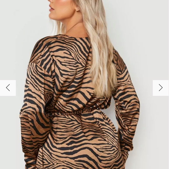 Boohoo Zebra Print Wrap Top Size 22 New With Tags - Picture 2 of 12